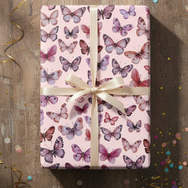 Butterfly Pattern Wasserfarbe Elegantes Hübsches G Geschenkpapier Set