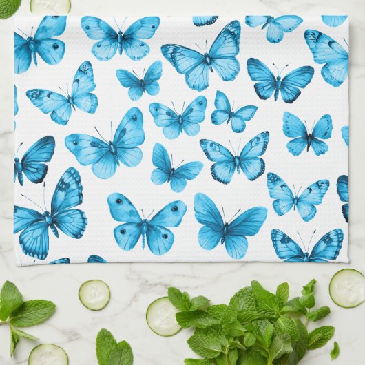 Butterfly Pattern Wasserfarbe Elegantes Hübsches G Geschirrtuch (Gefaltet)