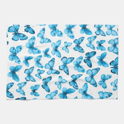 Butterfly Pattern Wasserfarbe Elegantes Hübsches G Geschirrtuch (Horizontal)