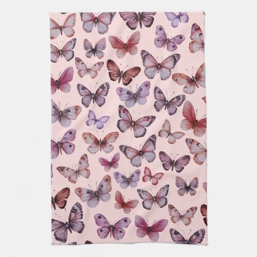 Butterfly Pattern Wasserfarbe Elegantes Hübsches G Geschirrtuch (Vertikal)