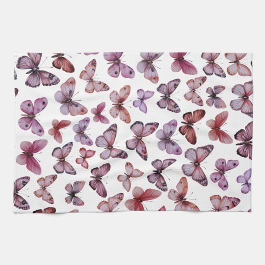 Butterfly Pattern Wasserfarbe Elegantes Hübsches G Geschirrtuch (Horizontal)