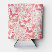 Butterfly Pattern Wasserfarben Korallenrosa Dosenkühler (Vorderseite)