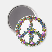 Butterfly Peace Symbol Magnet (Vorderseite/Rückseite)