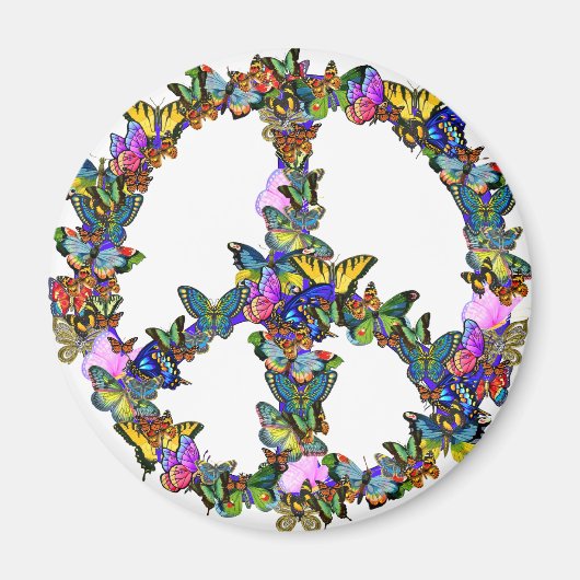 Butterfly Peace Symbol Magnet (Vorne)