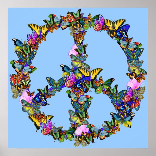 Butterfly Peace Symbol Poster (Vorne)