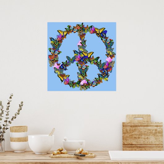 Butterfly Peace Symbol Poster (Küche)