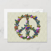 Butterfly Peace Symbol Postkarte (Vorne/Hinten)