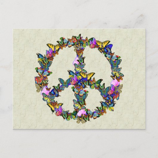 Butterfly Peace Symbol Postkarte (Vorderseite)