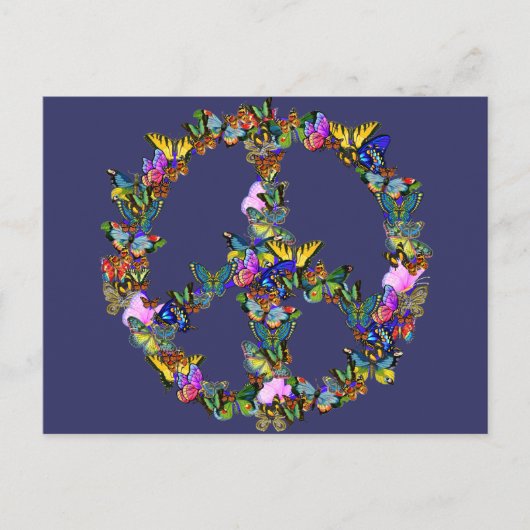Butterfly Peace Symbol Postkarte (Vorderseite)