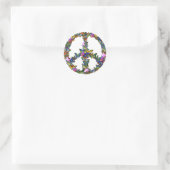 Butterfly Peace Symbol Runder Aufkleber (Tasche)