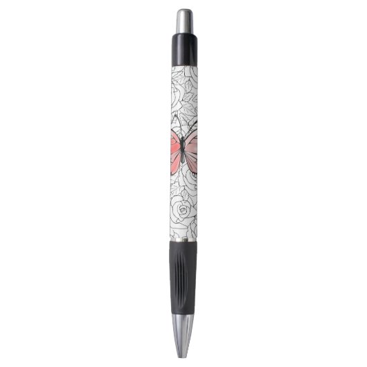 Butterfly Pen mit Rose Kugelschreiber (Vorderseite Vertikal)