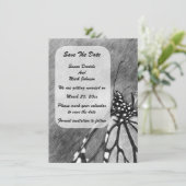 Butterfly Pencil Art Wedding Save The Date (Stehend Vorderseite)