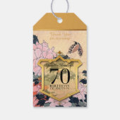 Butterfly Peonies 70. Geburtstag Danke GTag Geschenkanhänger (Rückseite)