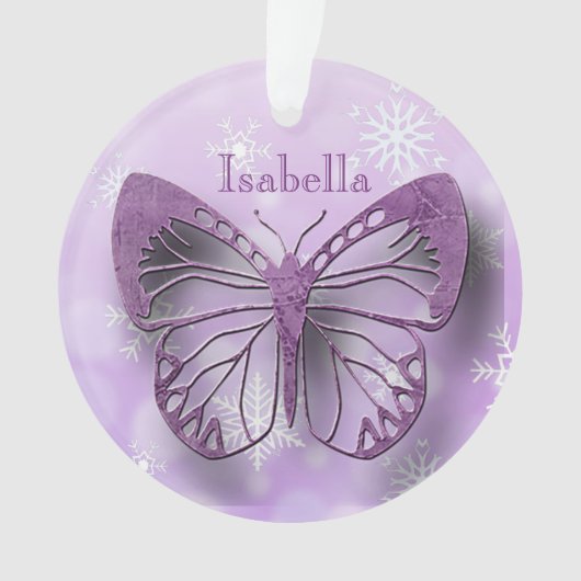 Butterfly Personal Message Christmas Keepake Ornament (Vorderseite)