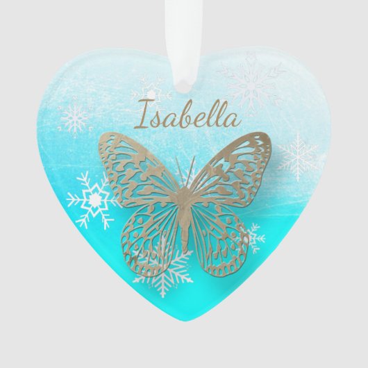 Butterfly Personal Message Christmas Keepake Ornament (Vorderseite)