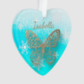 Butterfly Personal Message Christmas Keepake Ornament (Vorderseite)