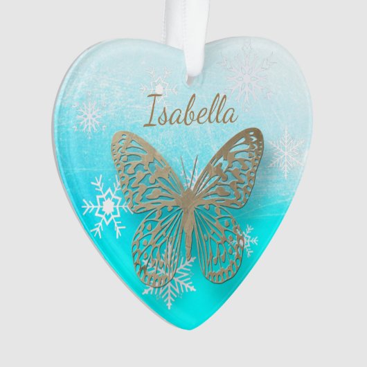Butterfly Personal Message Christmas Keepake Ornament (Vorderseite)
