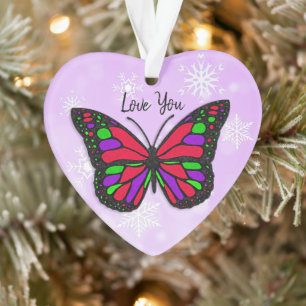 Butterfly Personal Message Christmas Keepake Ornament