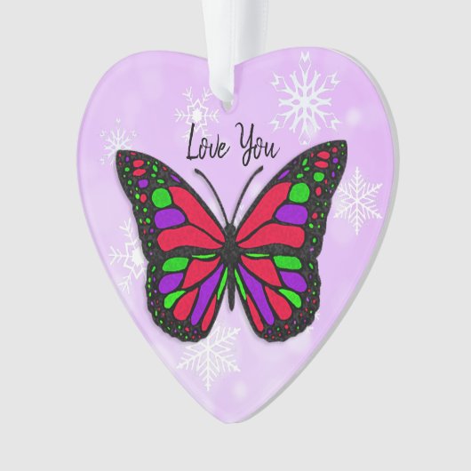 Butterfly Personal Message Christmas Keepake Ornament (Vorderseite)