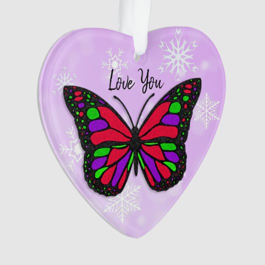 Butterfly Personal Message Christmas Keepake Ornament (Vorderseite)