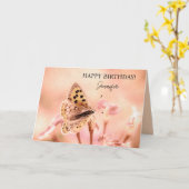 Butterfly Personalisiert Happy Birthday Karte (Gelbe Blume)