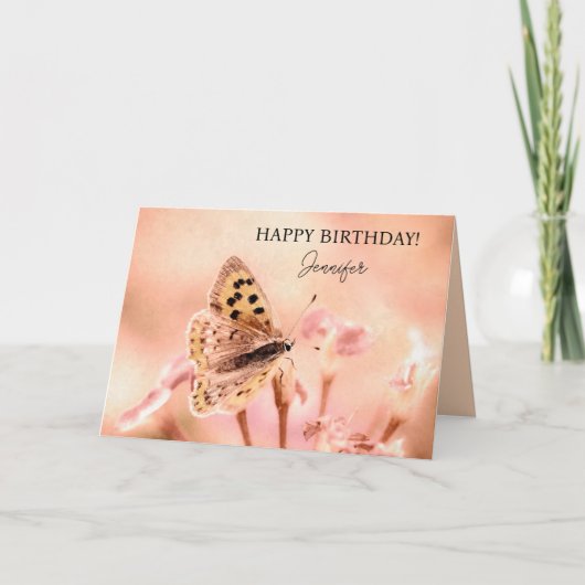 Butterfly Personalisiert Happy Birthday Karte (Vorderseite)