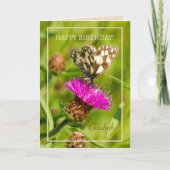 Butterfly Personalisiert Happy Birthday Karte (Vorderseite)