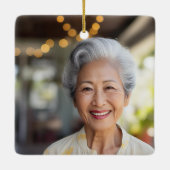 Butterfly Personalisiert Square Ornament - 2 Fotos (Rückseite)