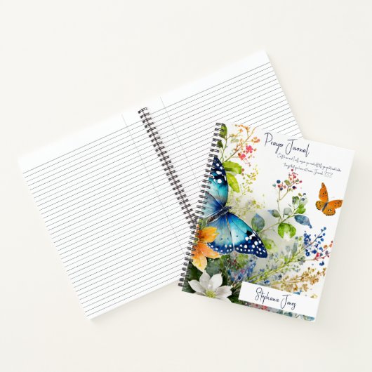 Butterfly personalisiertes Gebetsjournal Notizblock (Innenseite)