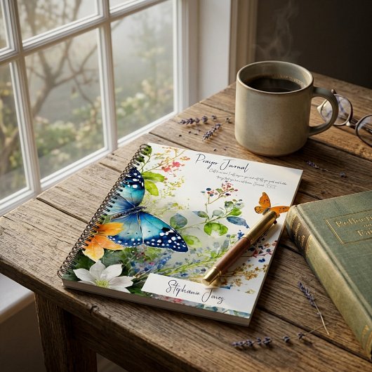 Butterfly personalisiertes Gebetsjournal Notizblock