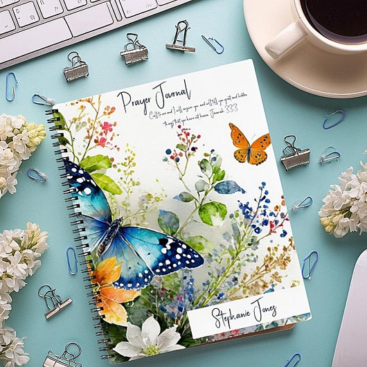 Butterfly personalisiertes Gebetsjournal Notizblock