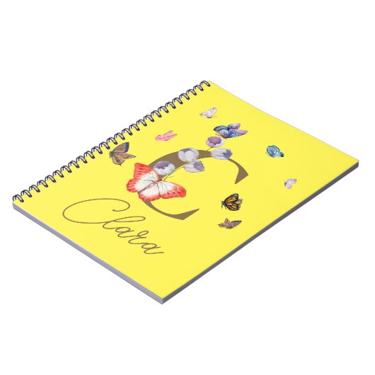Butterfly Personalisiertes Geschenk mit blühenden Notizblock (Linke Seite)
