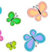 Butterfly Personalized Blue Stripe Dekokissen