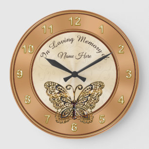 Butterfly Personalized In Loving Memory Ohrts Große Wanduhr