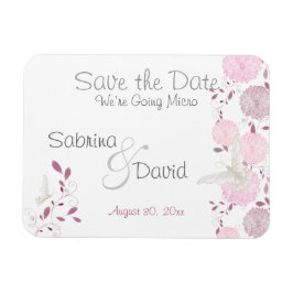 Butterfly Pink Chrysanthemas Save the Date Magnet
