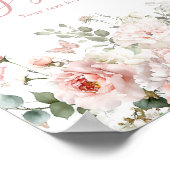 Butterfly Pink Floral Baby Dusche Maßgeschneiderte Poster (Ecke)