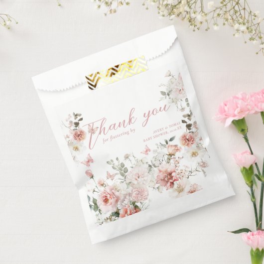 Butterfly Pink Floral Baby Shower fluttering von Geschenktütchen (Versiegelt)