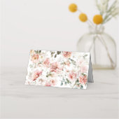 Butterfly Pink Floral Baby Shower fluttering von Platzkarte (Rückseite)