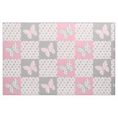 Butterfly Pink Gray Polka Dots Stoff (Fat Quarter (45,7 x 55,9 cm))