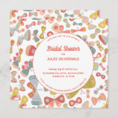 Butterfly Pink Green Brautparty Einladung (Vorne/Hinten)