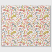 Butterfly Pink Green Geschenkpapier (Flach)