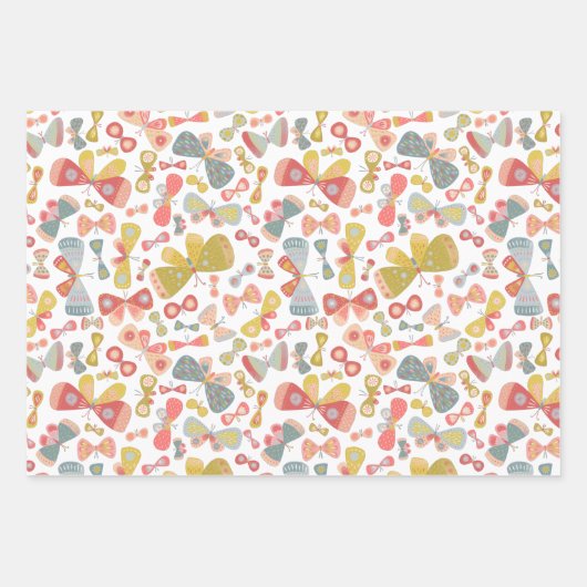 Butterfly Pink Green Geschenkpapier Set (Vorderseite 2)