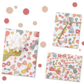 Butterfly Pink Green Geschenkpapier Set