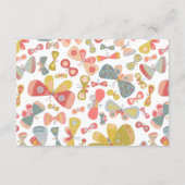 Butterfly Pink Green Wedding RSVP Begleitkarte (Rückseite)