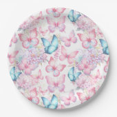 Butterfly Pink Lila Blue Summer Party Pappteller (Vorderseite)