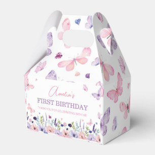 Butterfly Pink Lila Blumengarten Geburtstag Geschenkschachtel