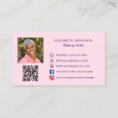 Butterfly Pink lila QR Code Foto Social Media Visitenkarte (Rückseite)