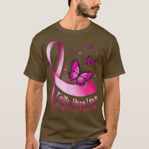 Butterfly Pink Ribbon Brustkrebs Bewusstsein Frau T-Shirt