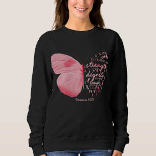 Butterfly Pink Ribbon Brustkrebs Religiöse Frau Sweatshirt