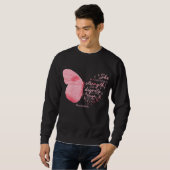 Butterfly Pink Ribbon Brustkrebs Religiöse Frau Sweatshirt (Vorne ganz)